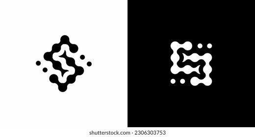 molecule s letter connection logo designs icon symbol vector
