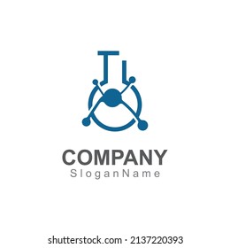 Molecule science lab logo icon design template scientific lab concept 