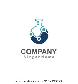 Molecule science lab logo icon design template scientific lab concept 