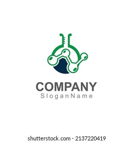 Molecule science lab logo icon design template scientific lab concept 