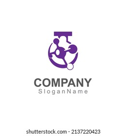 Molecule science lab logo icon design template scientific lab concept 