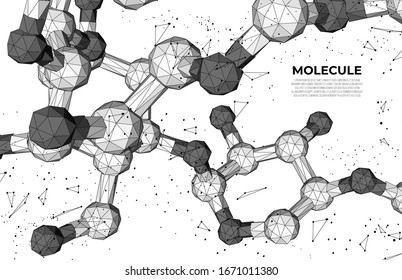 Molecule. Scientific molecule background for  science, technology, chemistry.  DNA digital, code structure. Science concept, nano technology. Polygon vector wireframe concept. 