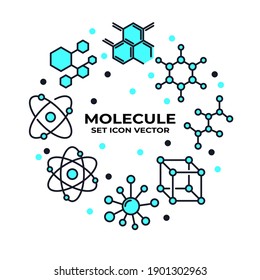 Molecule set icon template color editable. Molecule pack symbol vector illustration for graphic and web design.