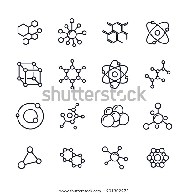 Molecule set\
icon template color editable. Molecule pack symbol vector\
illustration for graphic and web\
design.