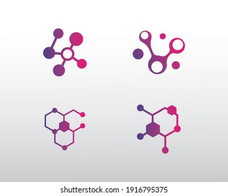 Molecule set logo biotech logo medis  science logo design lab logo  - Shutterstock ID 1916795375