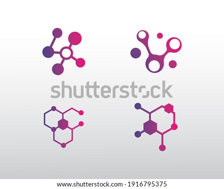 Molecule set logo biotech logo medis  science logo design lab logo 
