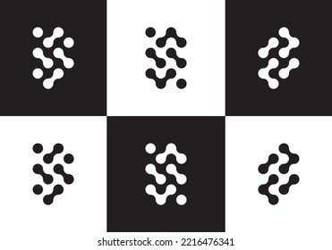 molecule set logo vector. connection technology icon design