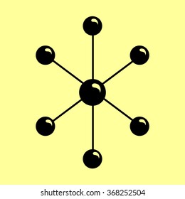 Molecule sign. Flat style icon vector illustration.