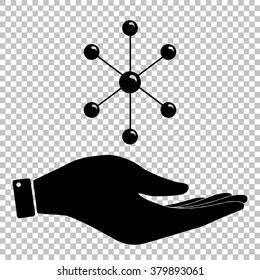 Molecule sign. Flat style icon vector illustration.