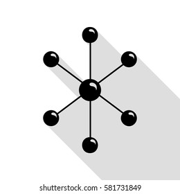 Molecule sign illustration. Black icon with flat style shadow path.