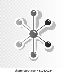 Molecule sign illustration. Vector. Blackish icon on transparent background with transition.