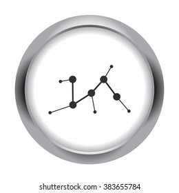 Molecule sign simple icon  on round background