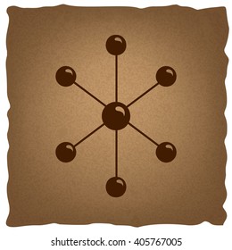 Molecule sign. Vintage effect
