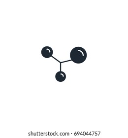 Molecule silhouette  icon. High quality black outline Logo for web site design and mobile apps. Vector illustration on a white background.
