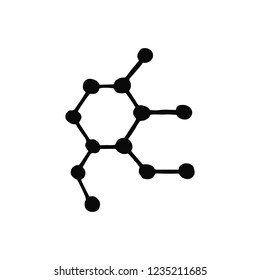 molecule silhouette vector icon. isolated.