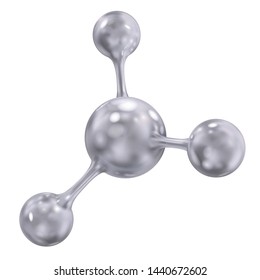 Molecule of silver. Vector 3d realistic illustration isolated on white background.