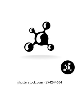 Molecule simple black silhouette icon logo