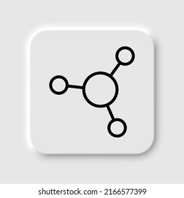 Molecule simple icon vector. Neumorphism design.ai