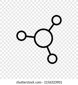 Molecule simple icon vector. Transparent grid.