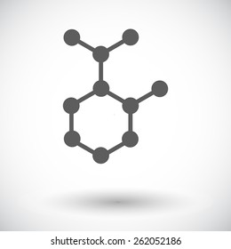 Molecule. Single flat icon on white background. Vector illustration.