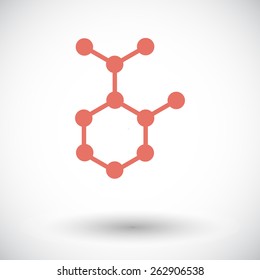 Molecule. Single flat icon on white background. Vector illustration.