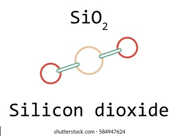 Molecule SiO2 Silicon Dioxide Isolated On White