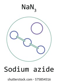 molecule Sodium azide NaN3 isolated on white svg