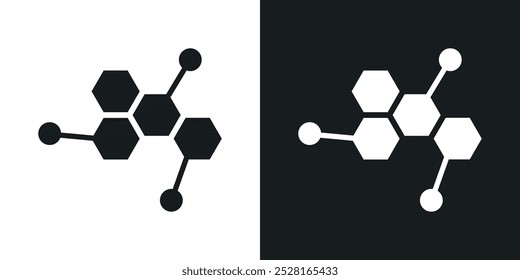 Molecule solid vector icon pack