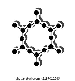Molecule sticker with shadow on education theme. Back to school. Vector illustration.