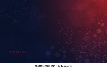Molecule structure abstract background. Medical, research, chemistry, biotechnology, science and technology concepts, vector illustration. 