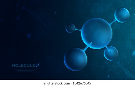 Molecule structure abstract background. Medical, research, chemistry, biotechnology, science and technology concepts, vector illustration. 