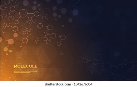Molecule structure abstract background. Medical, research, chemistry, biotechnology, science and technology concepts, vector illustration. 