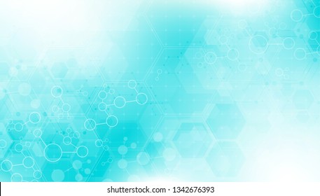 Molecule structure abstract background. Medical, research, chemistry, biotechnology, science and technology concepts, vector illustration. 
