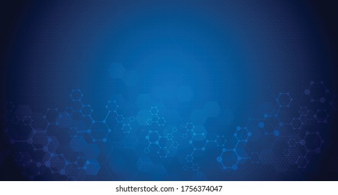 Molecule structure abstract background. Medical, research, chemistry, biotechnology, science and technology concepts, vector illustration.