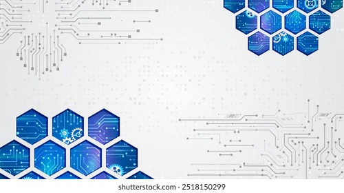 Fondo abstracto de la estructura de la molécula. Fondo técnico moderno. Fondo geométrico con Elementos hexagonales y de alta tecnología para presentación o Anuncio. Diseño médico, tecnológico o científico.