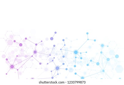 Molecule structure abstract tech background. Medical design. Vector illustration