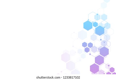 Molecule structure abstract tech background. Medical design. Vector illustration