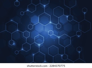 Molecule structure abstract tech background. Medical design. Science template, wallpaper or banner. Vector illustration