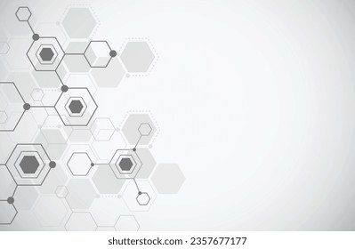 Molecule structure abstract tech background. Medical design. Science template, wallpaper or banner. Vector illustration