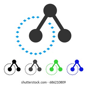 Molecule Structure Analysis flat vector icon. Colored molecule structure analysis gray, black, blue, green pictogram variants. Flat icon style for graphic design.