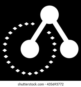 Molecule Structure Analysis vector toolbar icon. Style is flat icon symbol, white color, black background, rhombus dots.