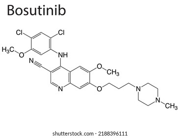 Molecule structure of anticancer drug Bosutinib 