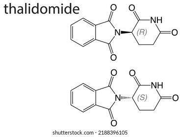 Estructura molecular del fármaco anticanceroso Thalidomida