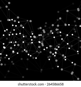Molecule structure, black background for communication, science vector illustration