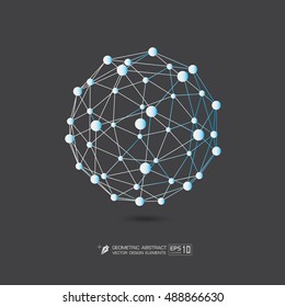 Molecule structure Blue color on gray background  Vector EPS10 format Illustration  