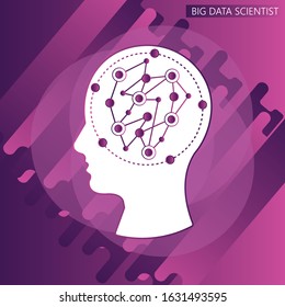 Molecule structure with brain - Illustration