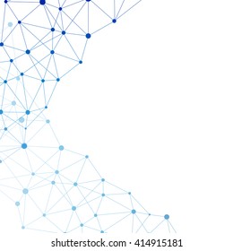 Molecule structure and communication on the blue background. Vector illustration