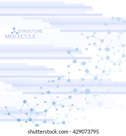 Molecule structure and communication on the blue background. Vector illustration