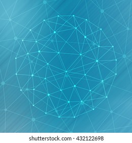 Molecule structure and communication on the blue background. Vector illustration
