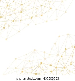 Molecule structure and communication on the gold background. Vector illustration
